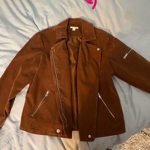 Faux Suede Moto Jacket